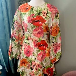 Zara Floral Cut-Out Mini Dress
